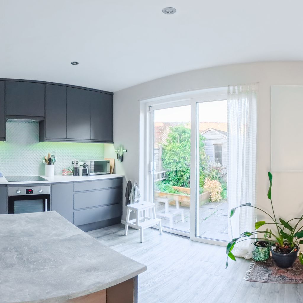 Open plan kitchen dining
